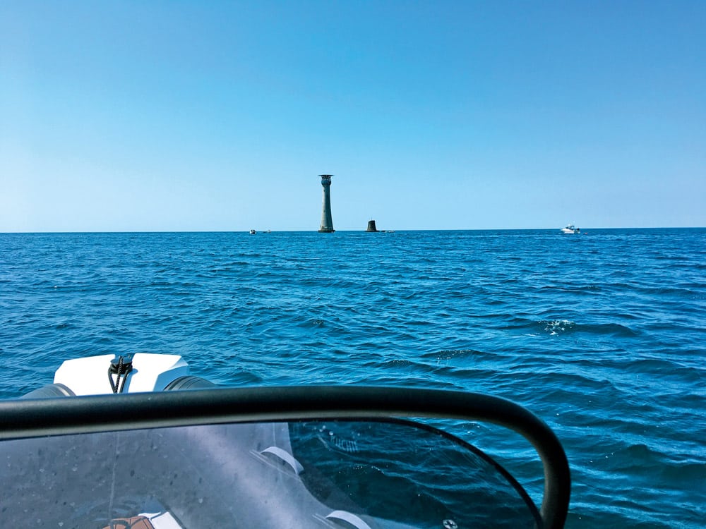 Approaching the Eddystone Lighthouse.