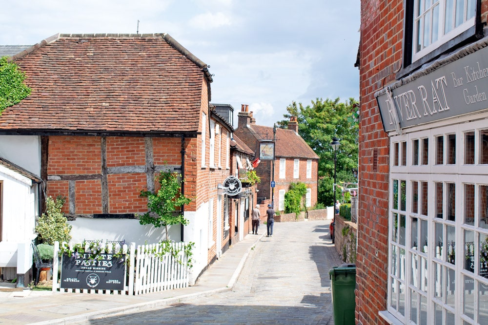 Beautiful brick cottages and The King & Queen pub, Hamble-le-Rice.